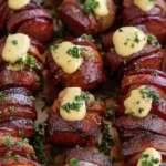 Mustard Hasselback Kielbasa Bites