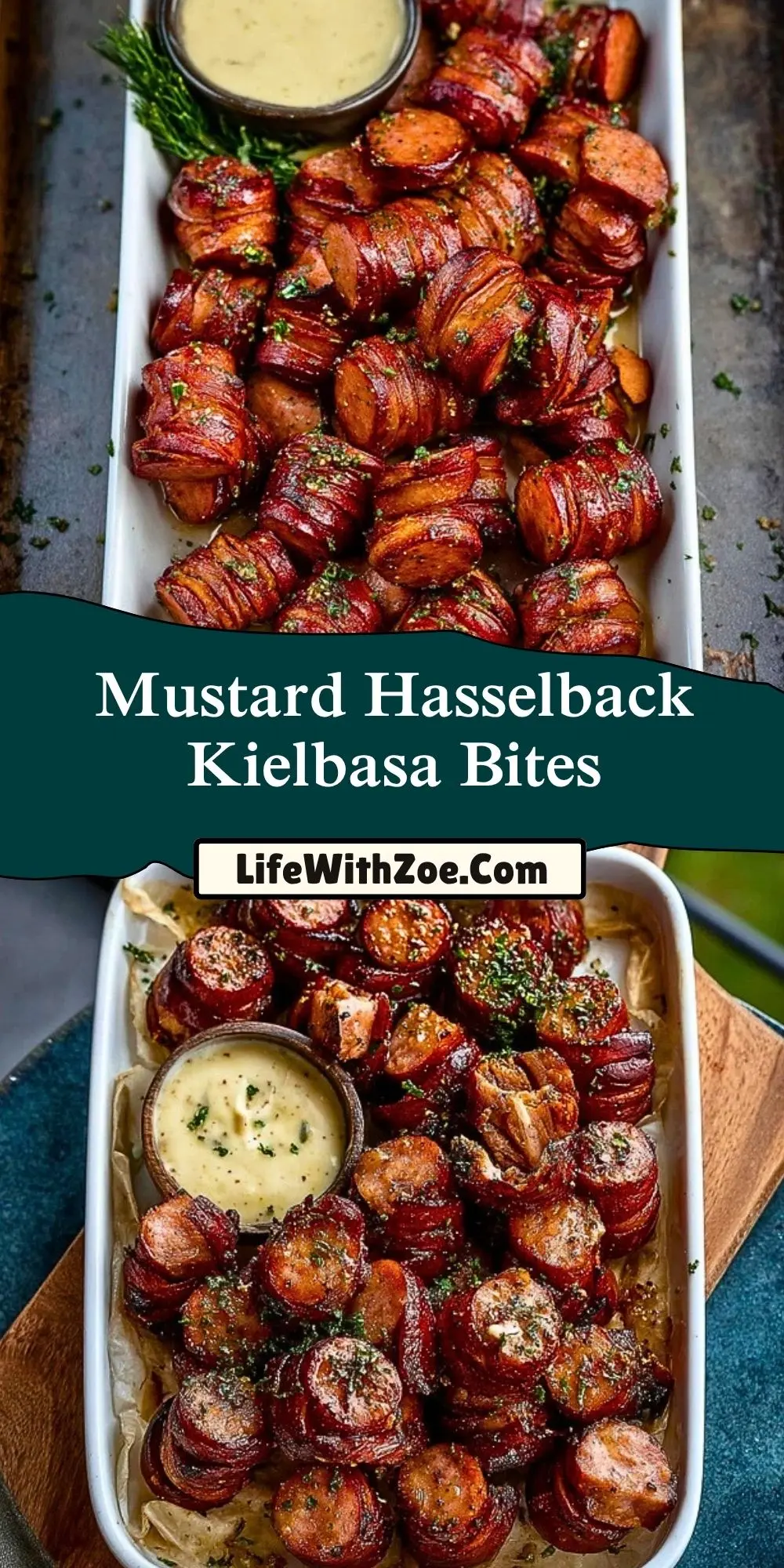 Mustard Hasselback Kielbasa Bites (2)