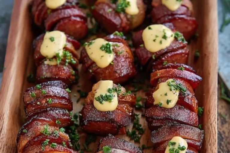 Mustard Hasselback Kielbasa Bites