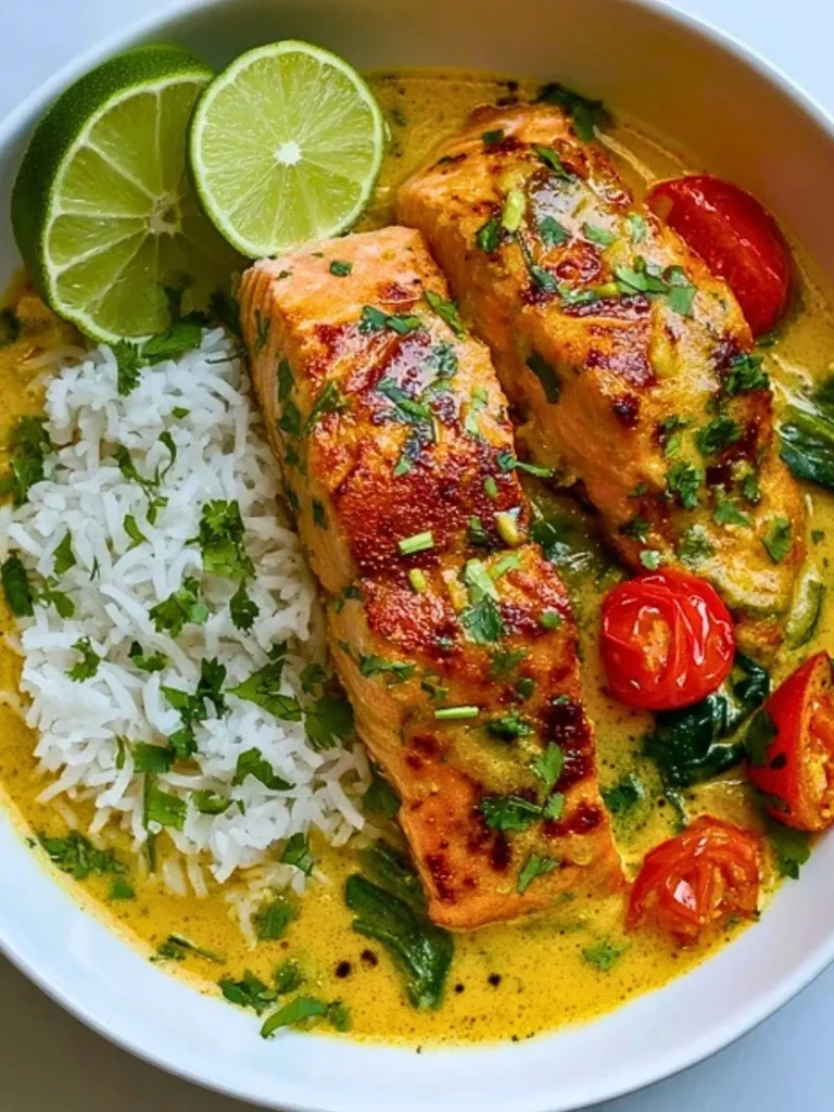 One-Pan Coconut Curry Salmon with Garlic Butter (1)
