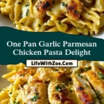 One Pan Garlic Parmesan Chicken Pasta Delight Pin 1