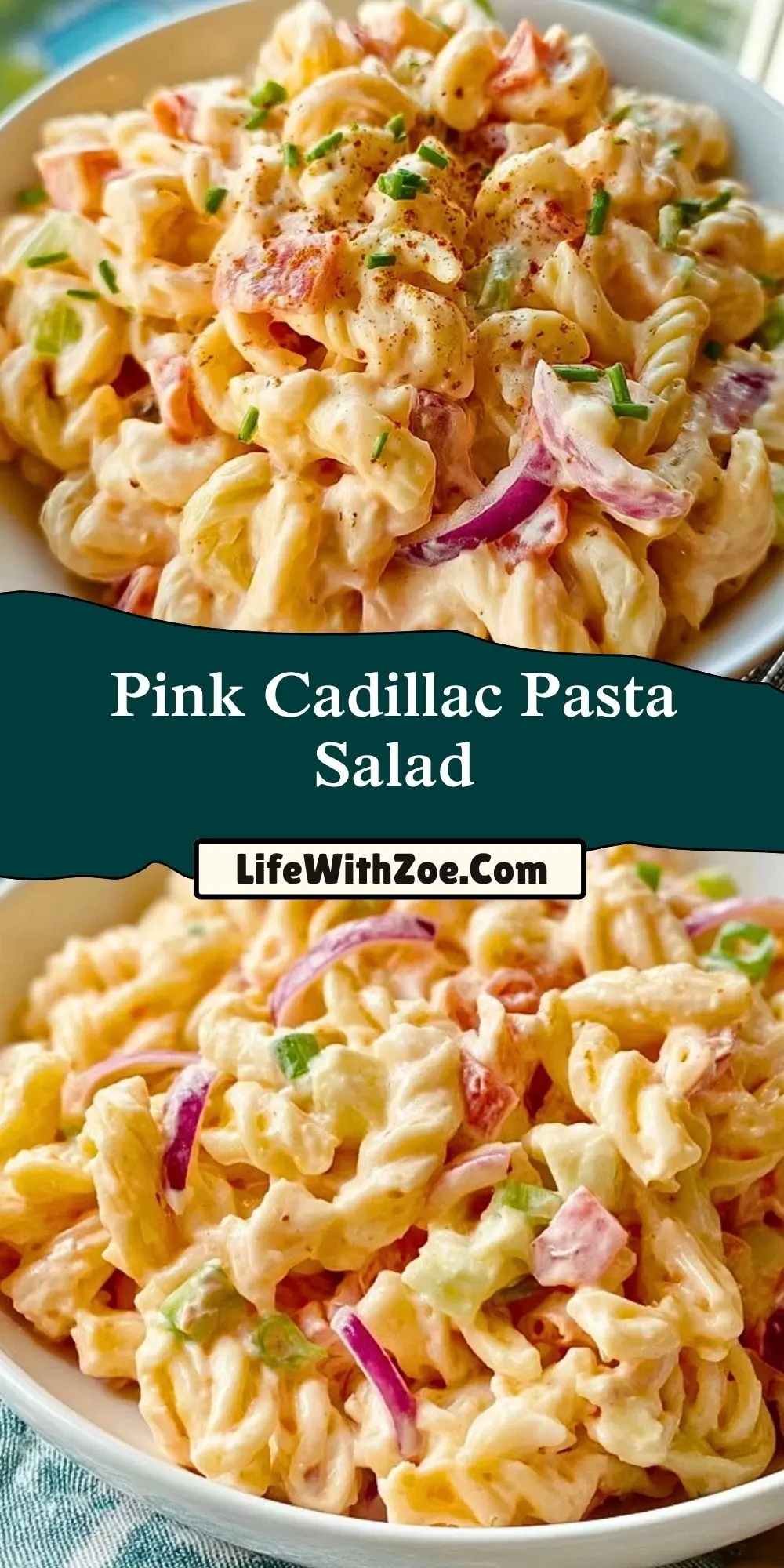 Pink Cadillac Pasta Salad Pin 1