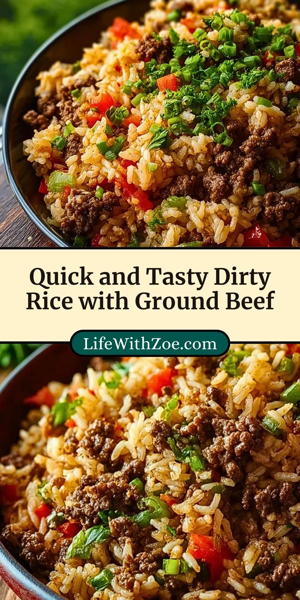 Quick and Tasty Dirty Rice with Ground Beef Pin 2