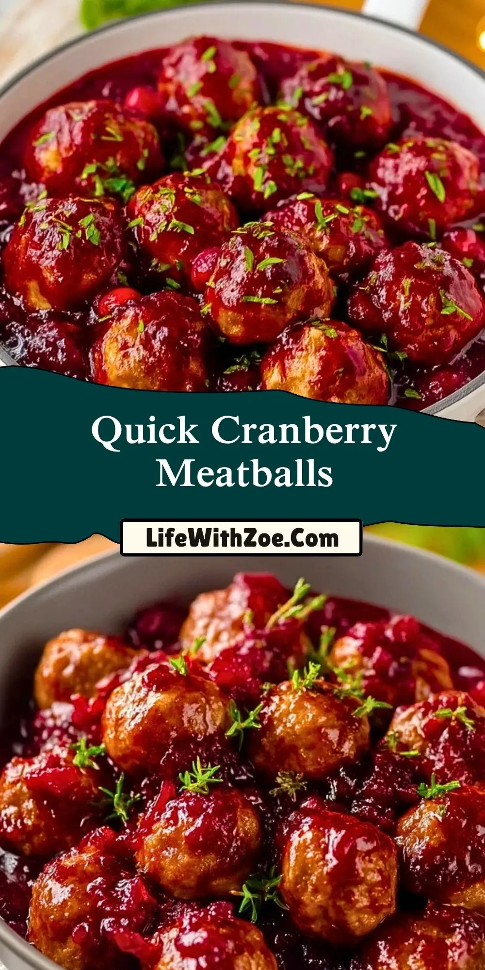 Quick Cranberry Meatballs Pin 1
