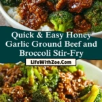 Quick & Easy Honey Garlic Ground Beef and Broccoli Stir-Fry Pin 1