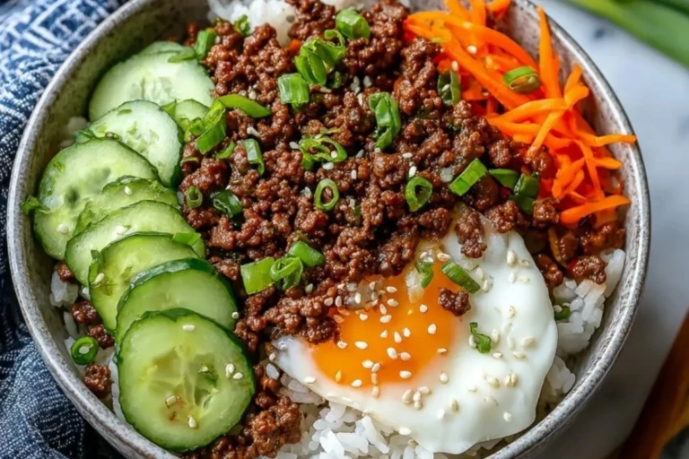 Quick & Easy Korean Ground Beef Bowl 1
