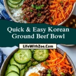 Quick & Easy Korean Ground Beef Bowl Pin 1