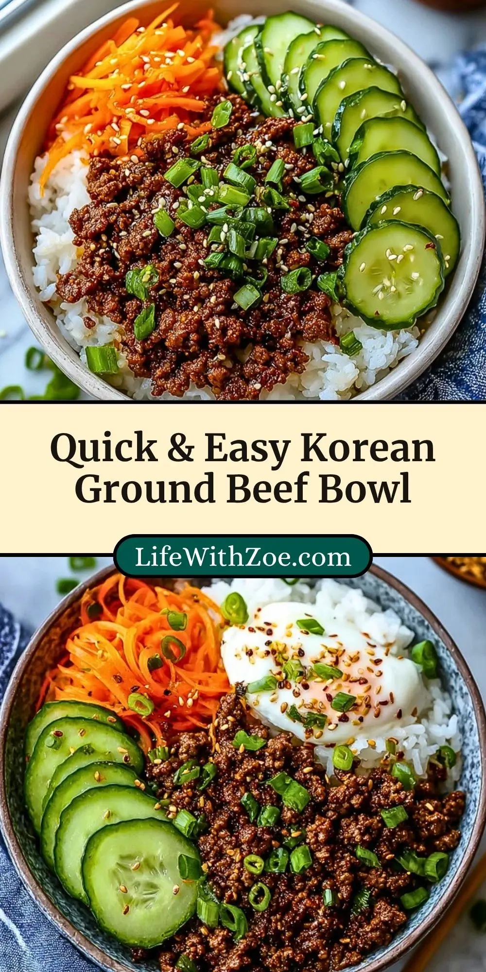 Quick & Easy Korean Ground Beef Bowl Pin 2