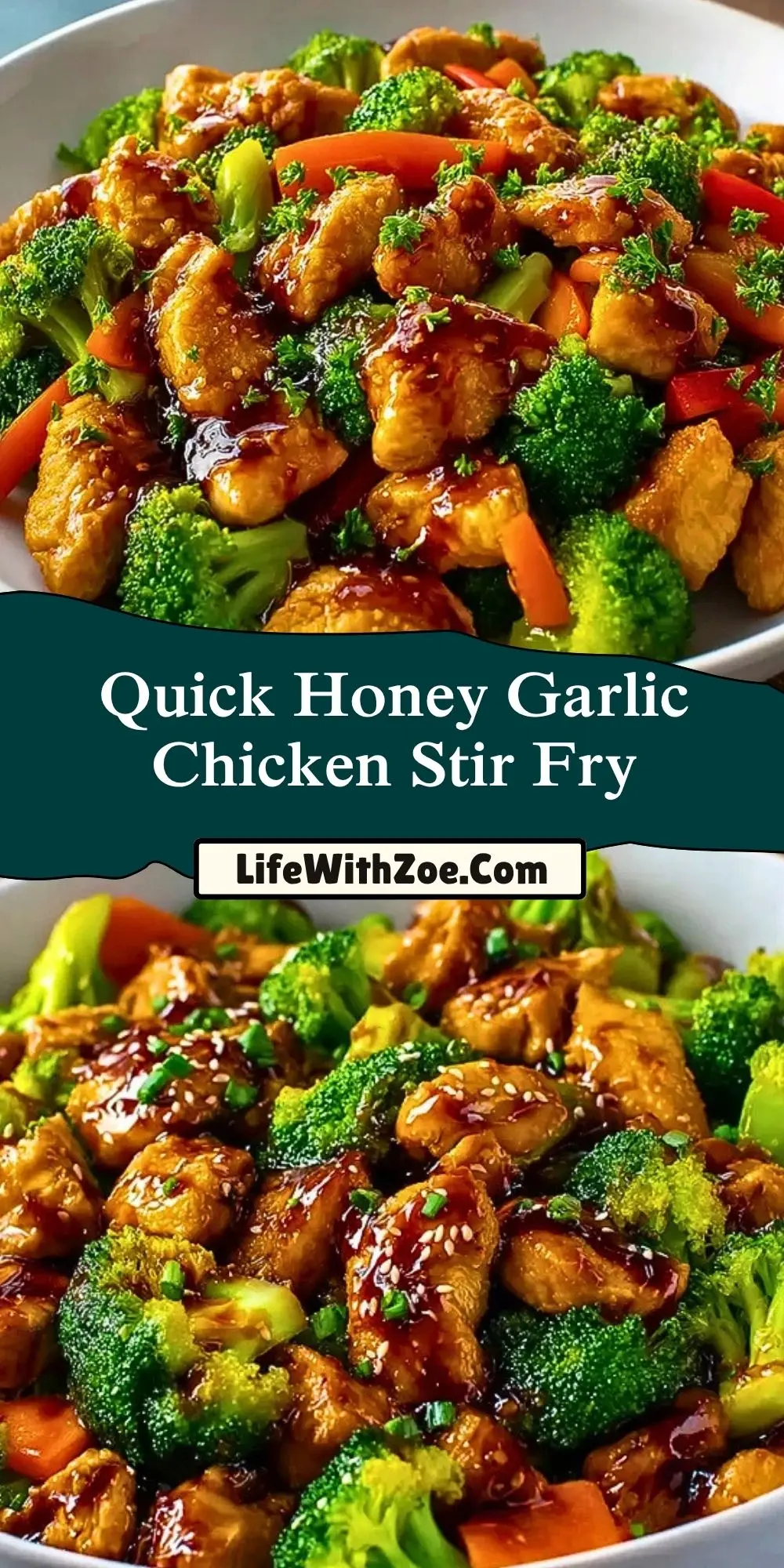 Quick Honey Garlic Chicken Stir Fry Pin 1