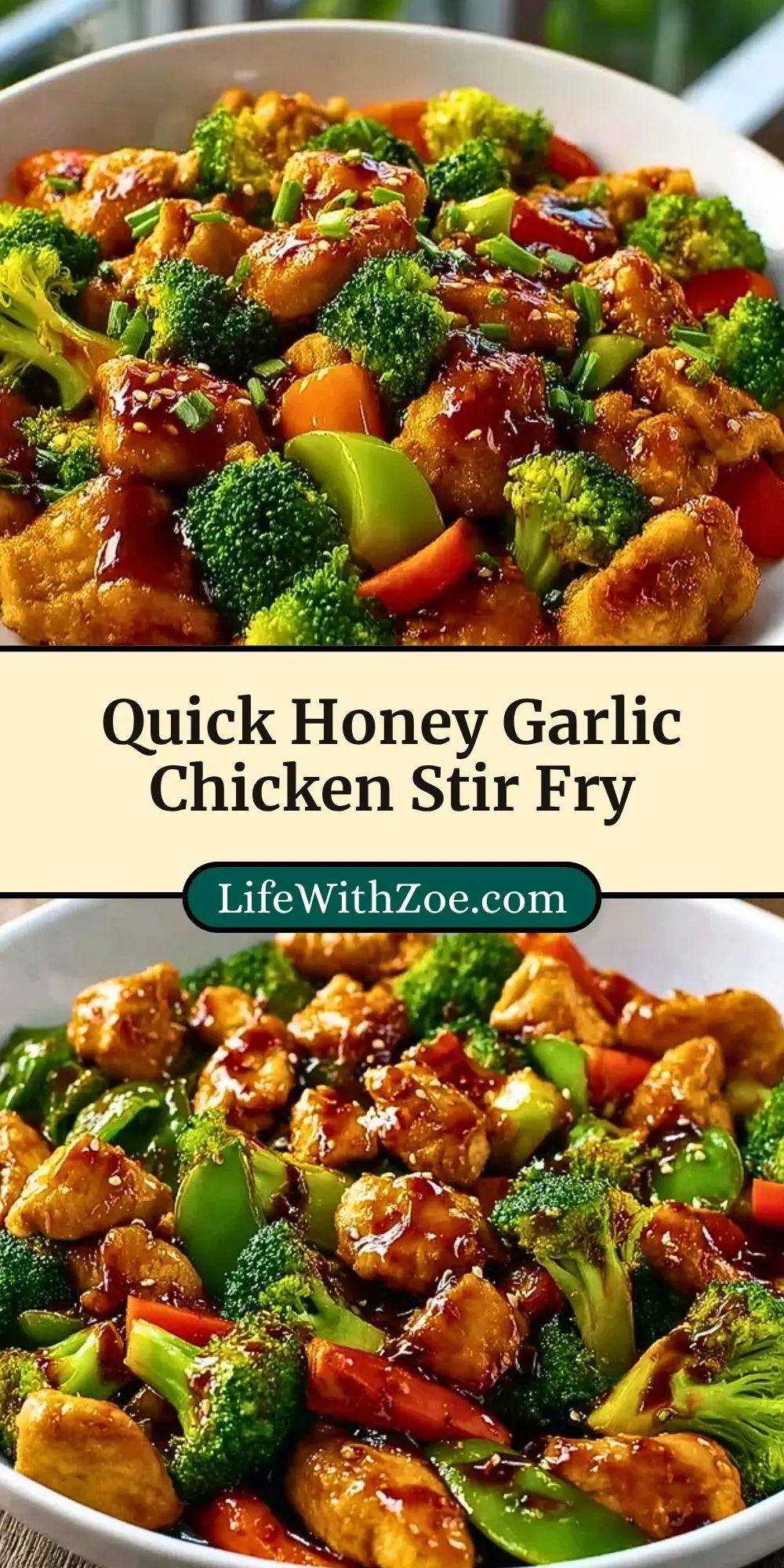 Quick Honey Garlic Chicken Stir Fry Pin 2