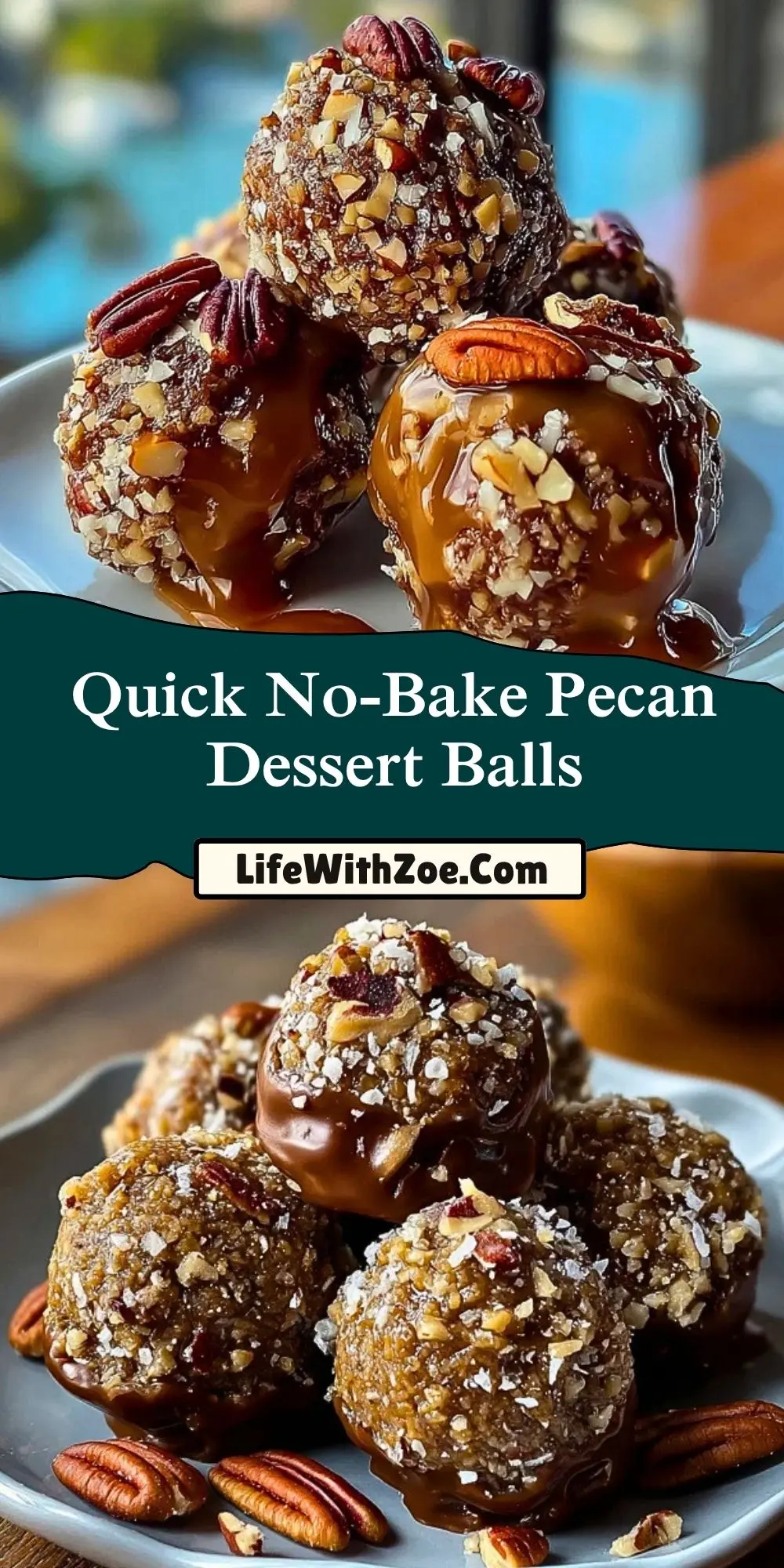 Quick No-Bake Pecan Dessert Balls Pin 1