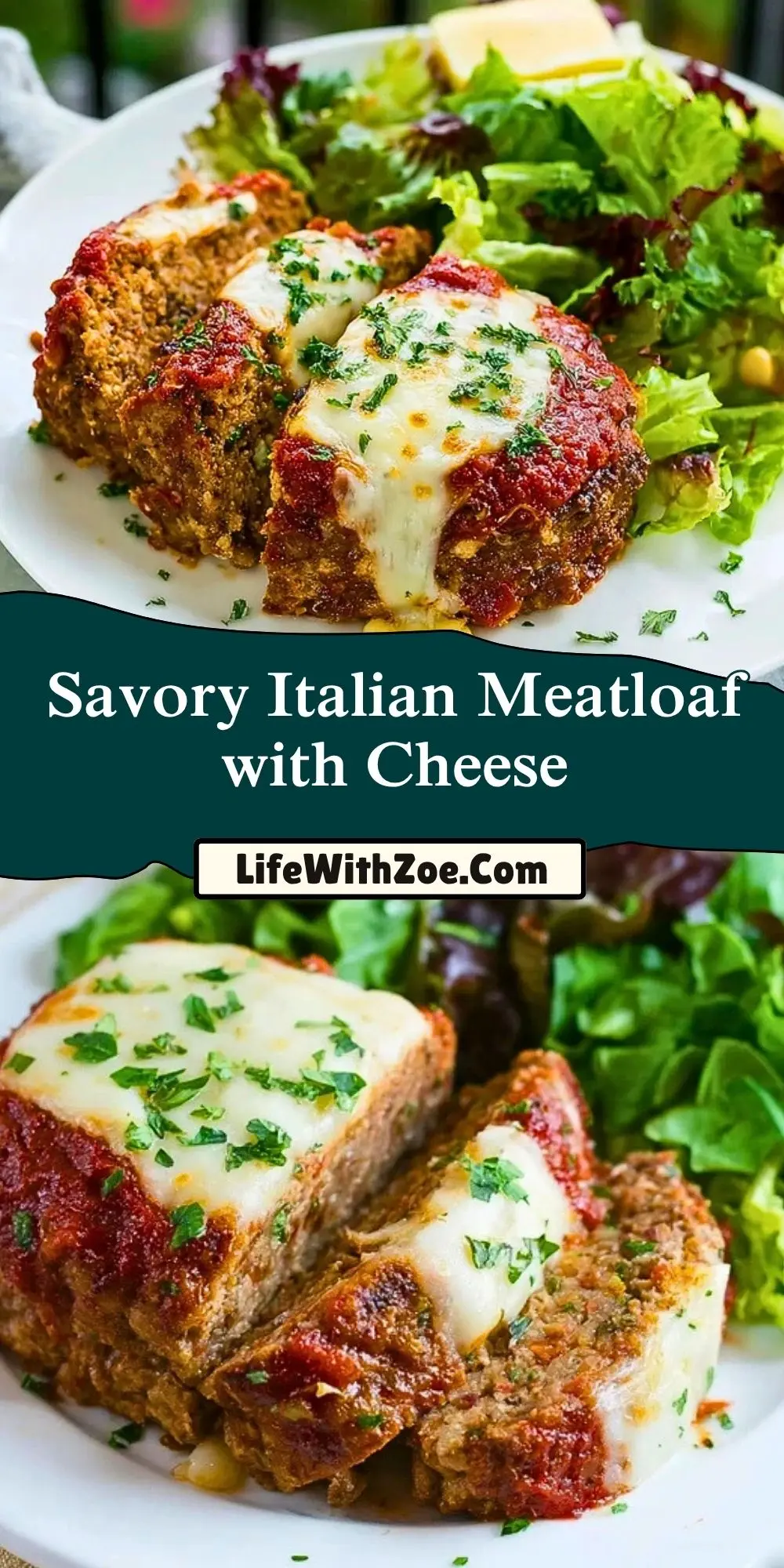 Savory Italian Meatloaf with Cheese Pin 1
