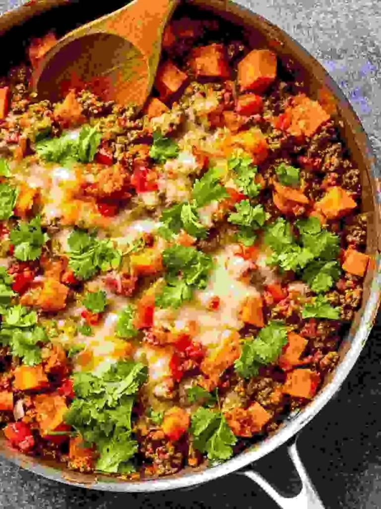 Southwest Ground Beef and Sweet Potato Skillet (1)
