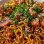 Sticky Garlic Chicken Noodles