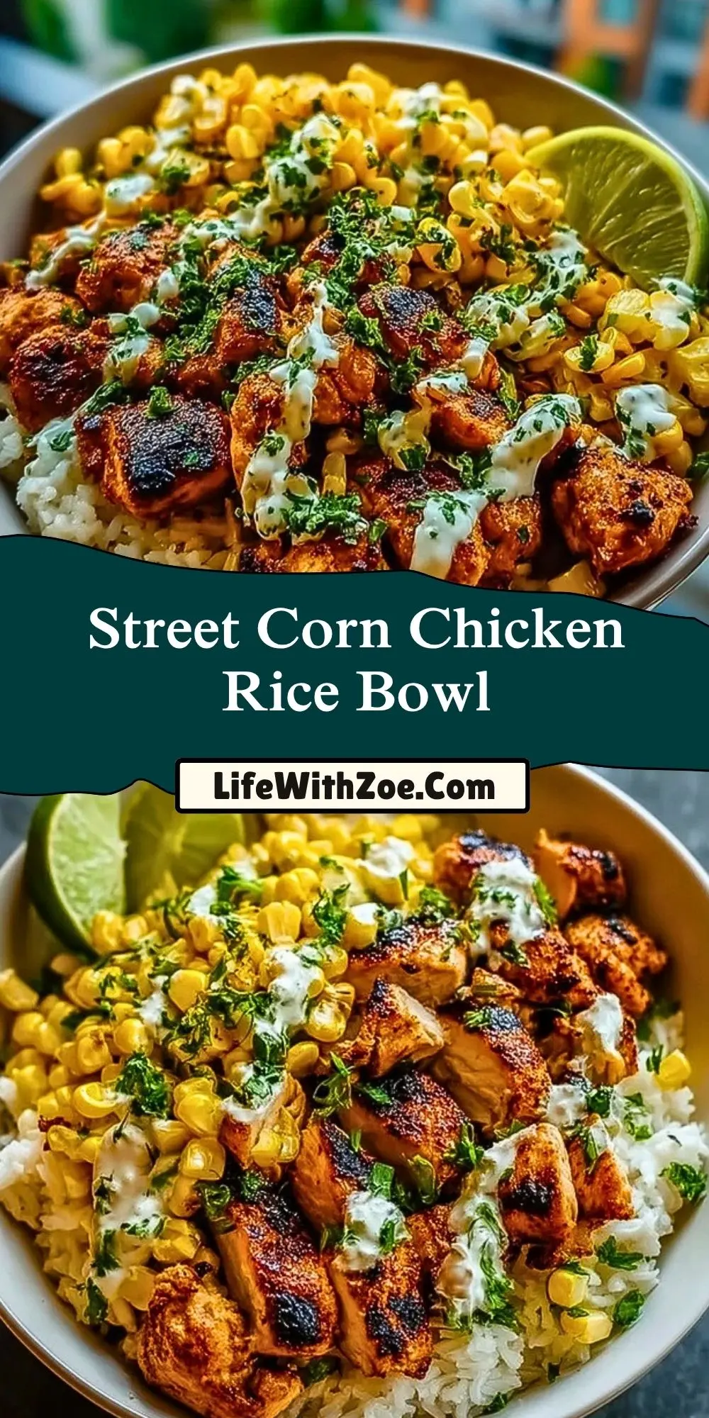 Street Corn Chicken Rice Bowl Pin 1