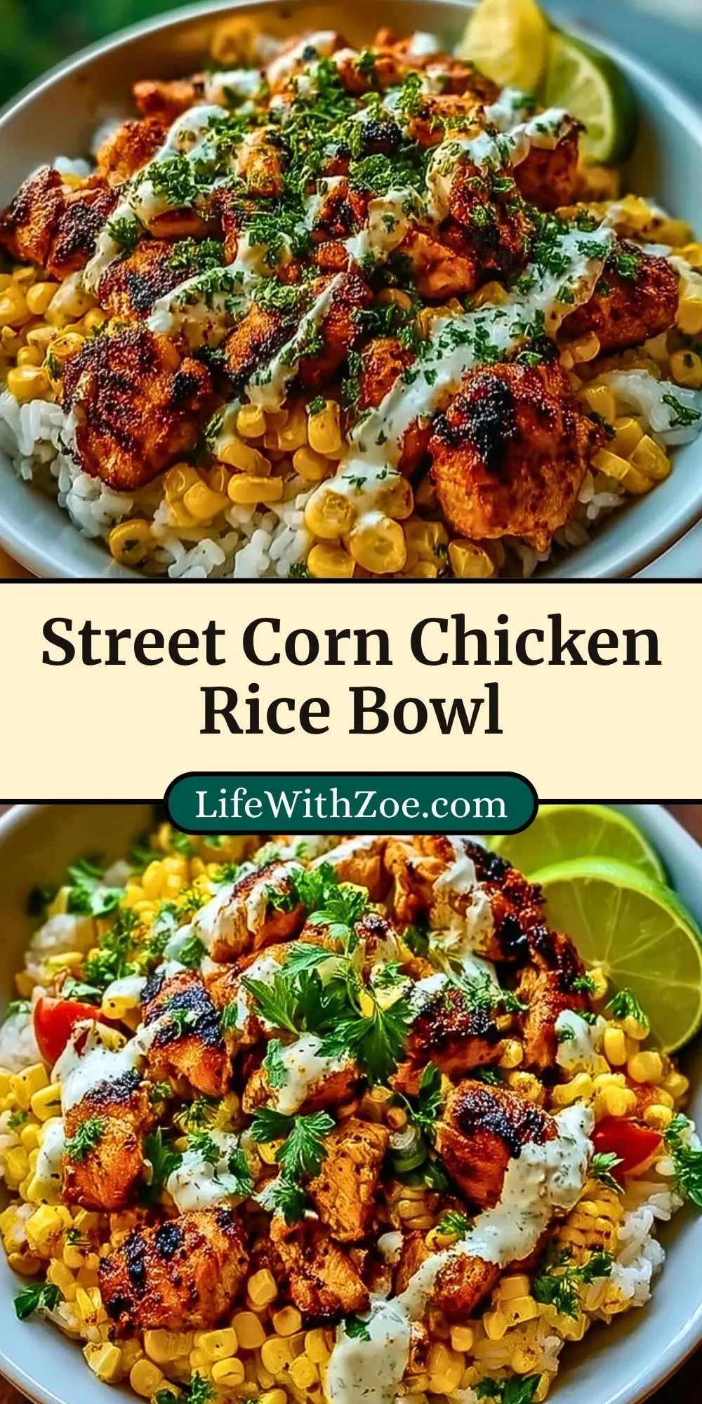 Street Corn Chicken Rice Bowl Pin 2