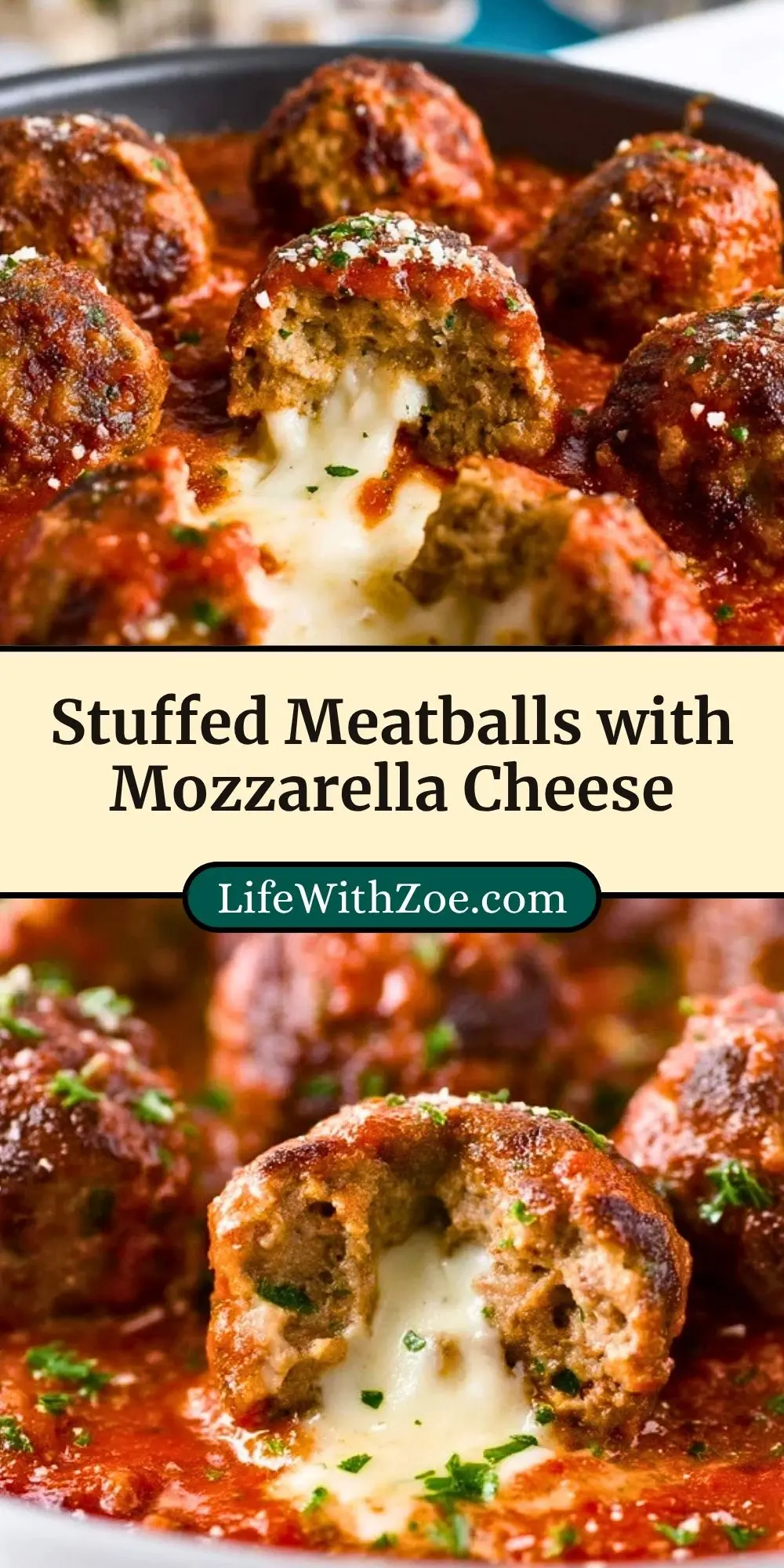 Stuffed Meatballs with Mozzarella Cheese Pin 2
