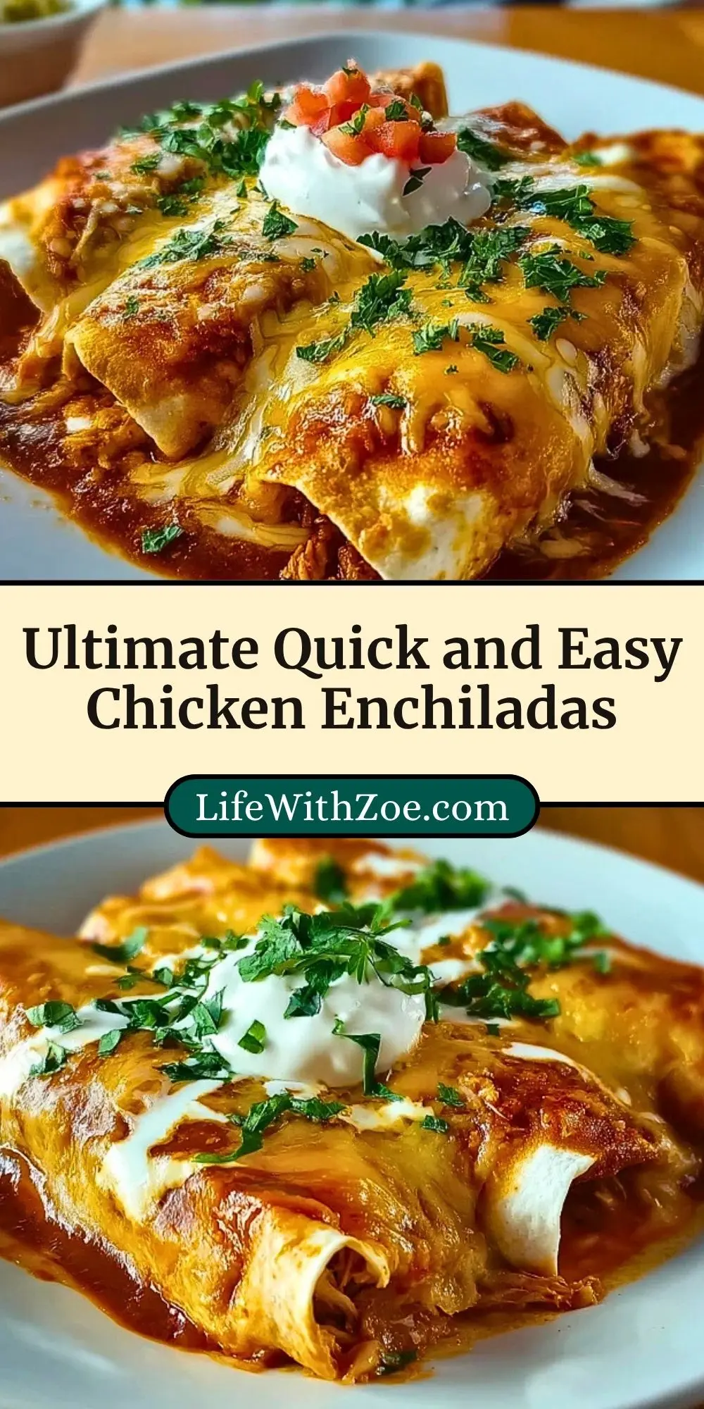 Ultimate Quick and Easy Chicken Enchiladas Pin 2