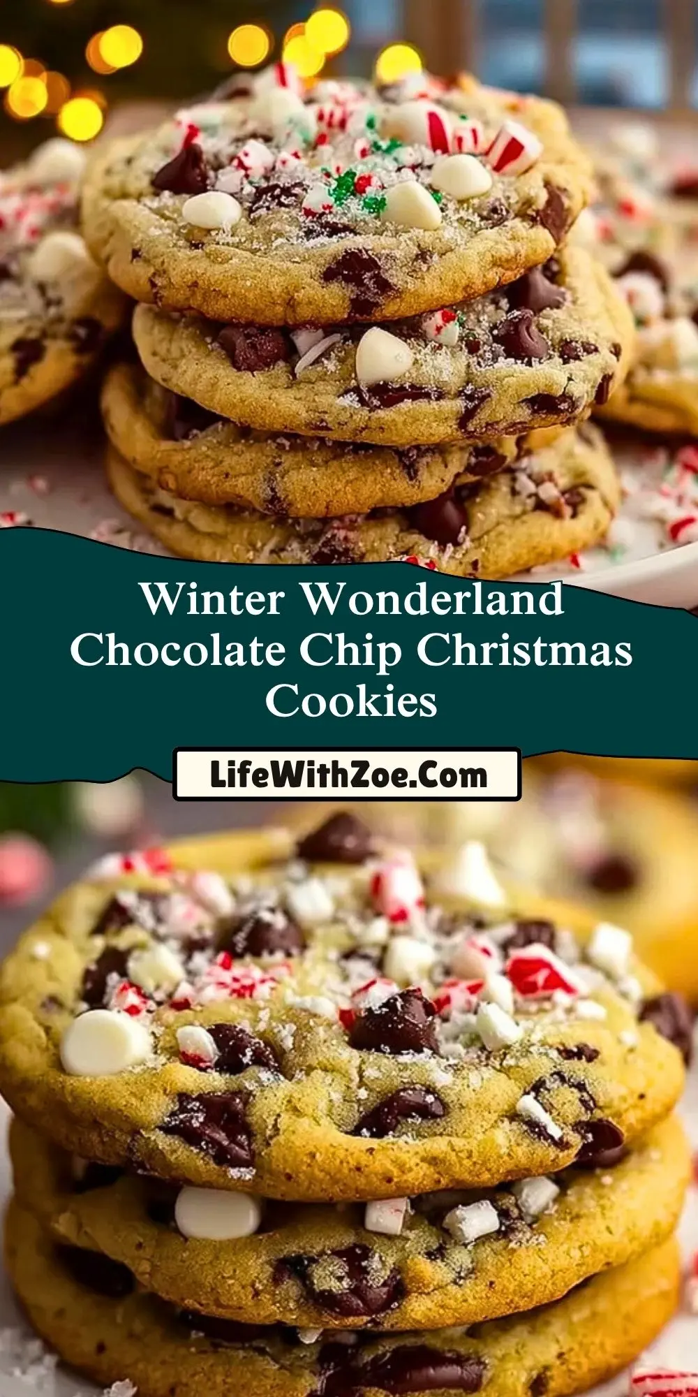 Winter Wonderland Chocolate Chip Christmas Cookies Pin 1