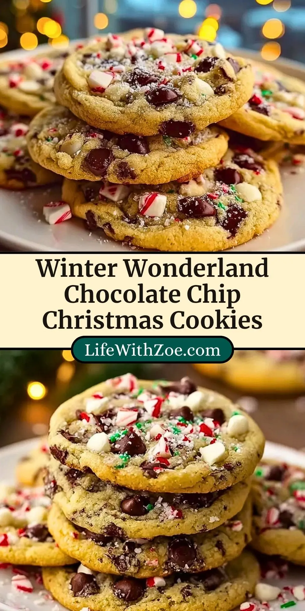 Winter Wonderland Chocolate Chip Christmas Cookies Pin 2