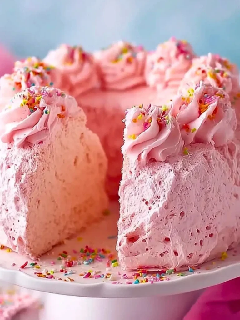 Beautiful Pink Angel Food Cake (1)