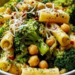 Broccoli Chickpea Pasta with Garlic Olive Oil 1
