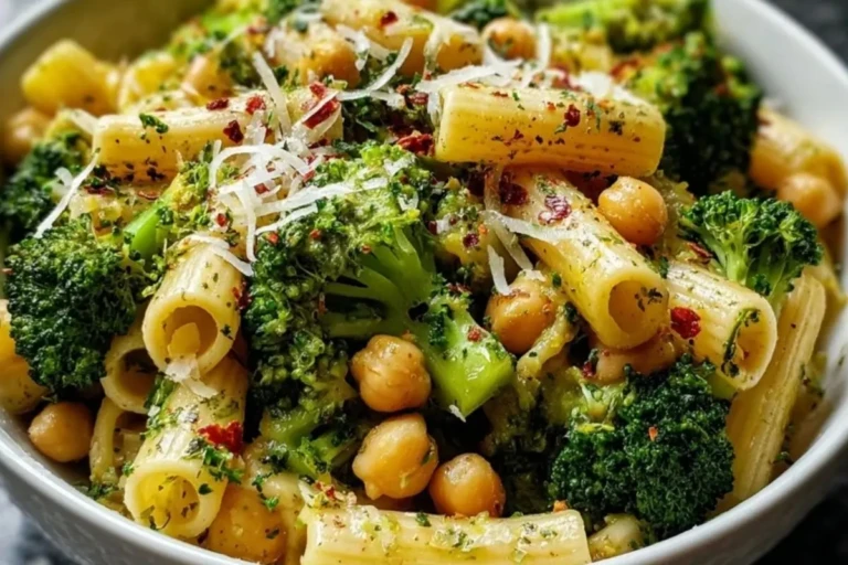 Broccoli Chickpea Pasta with Garlic Olive Oil 1