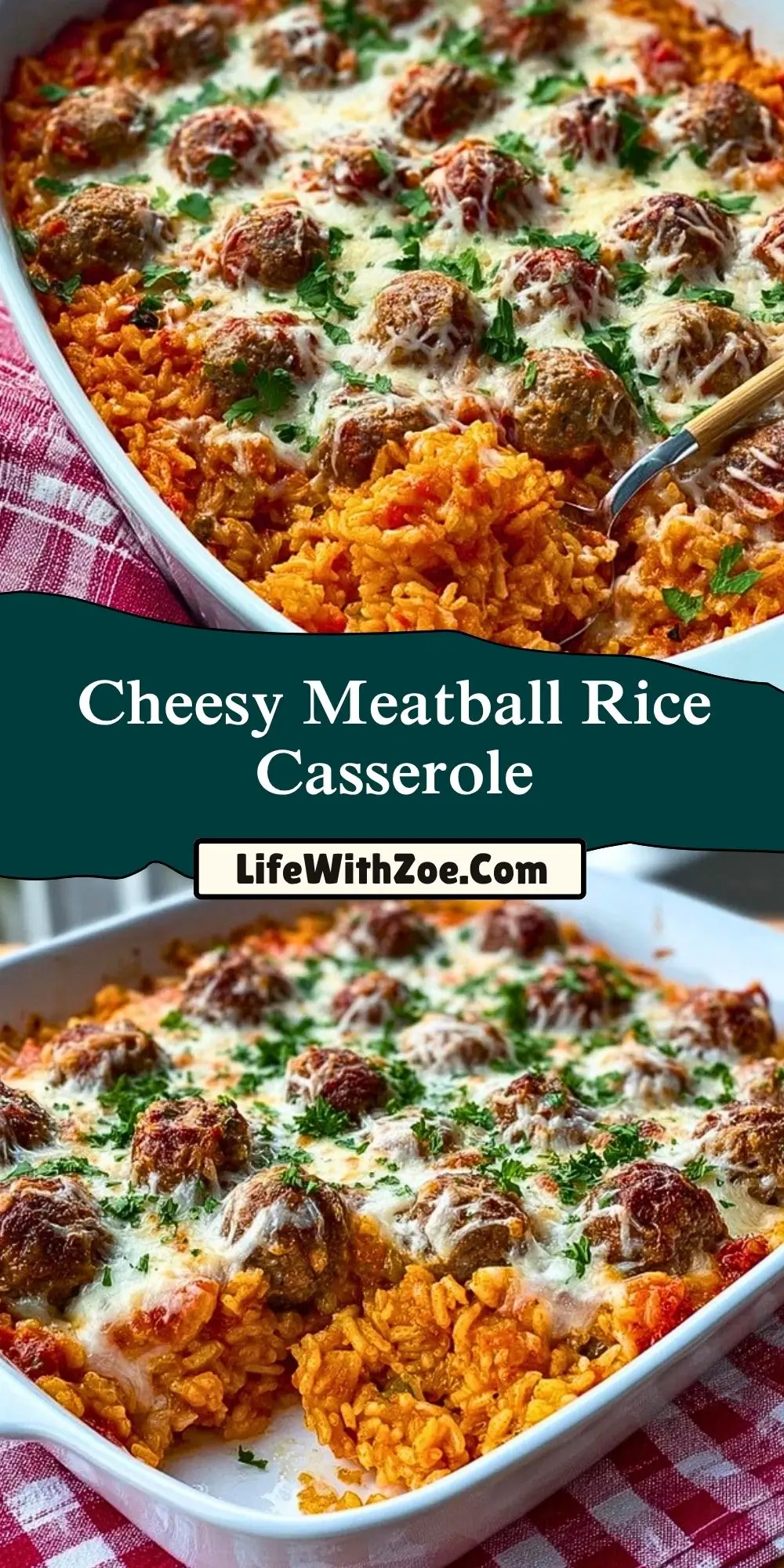 Cheesy Meatball Rice Casserole (1)