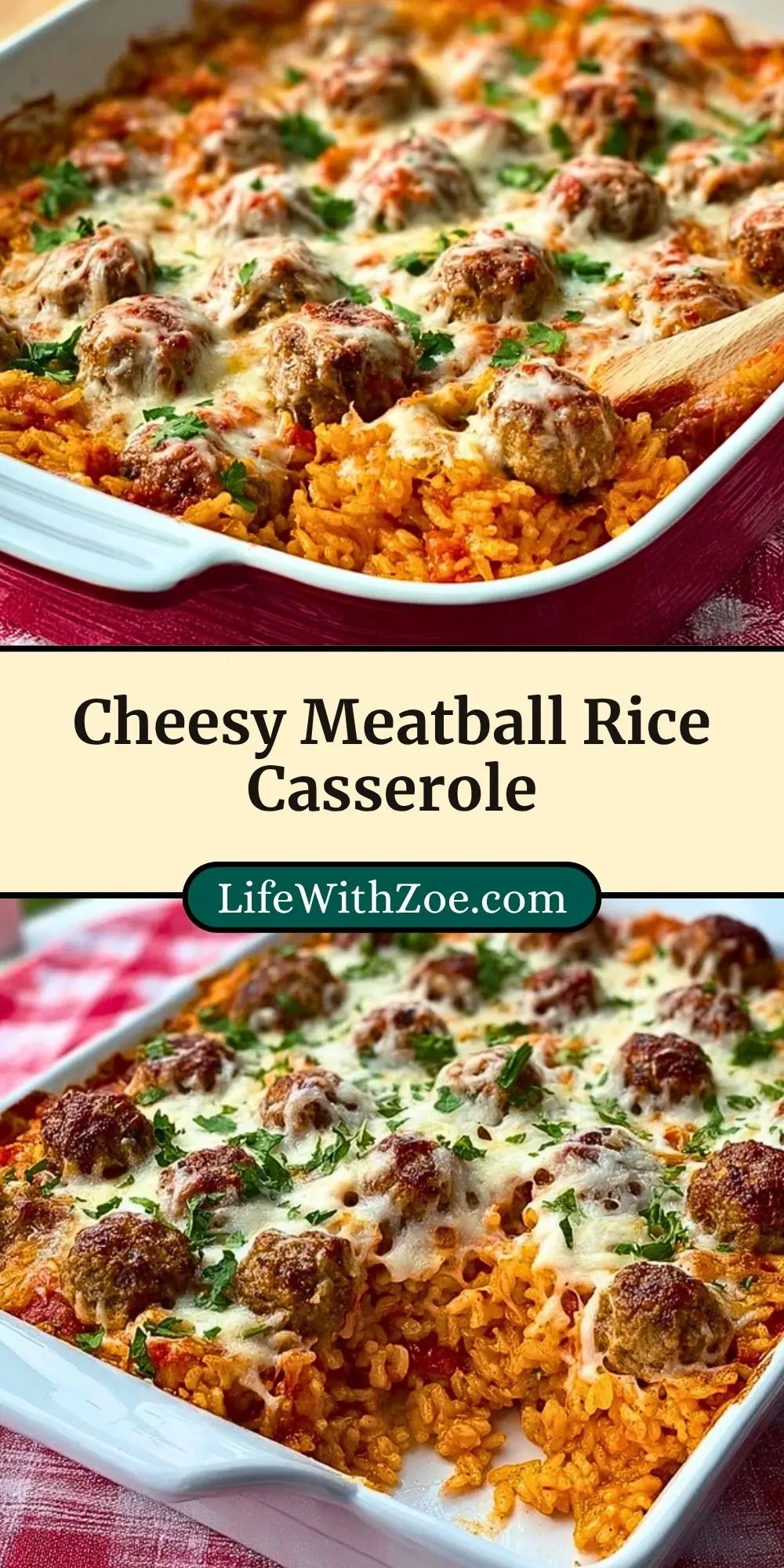 Cheesy Meatball Rice Casserole (2)
