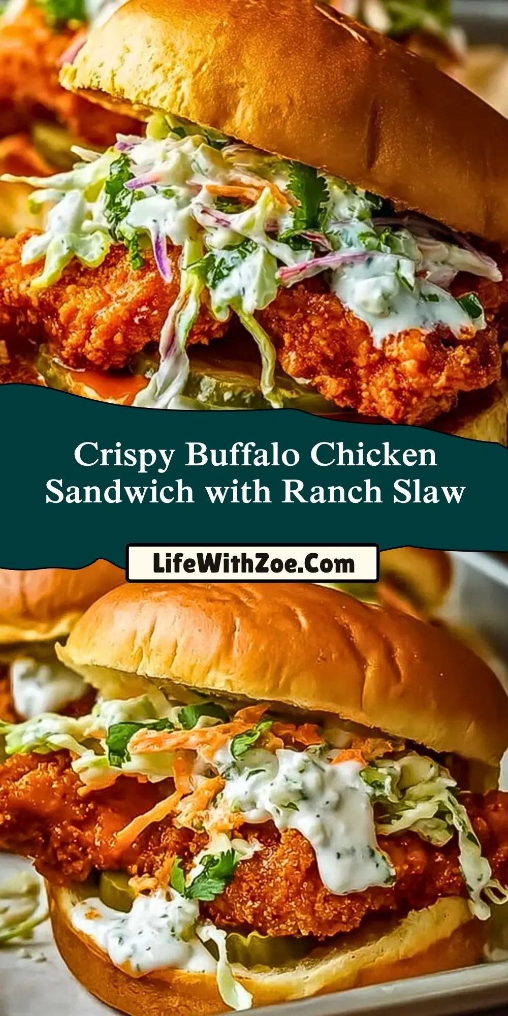 Crispy Buffalo Chicken Sandwich with Ranch Slaw (2)