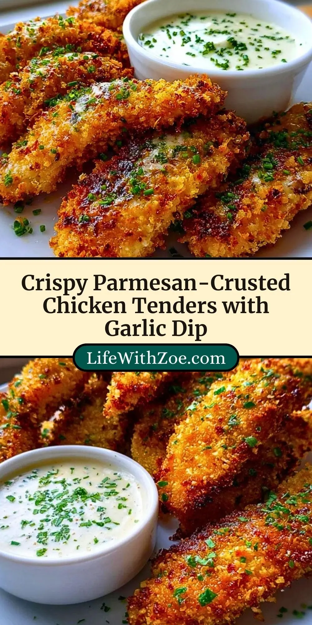 Crispy Parmesan-Crusted Chicken Tenders with Garlic Dip (3)
