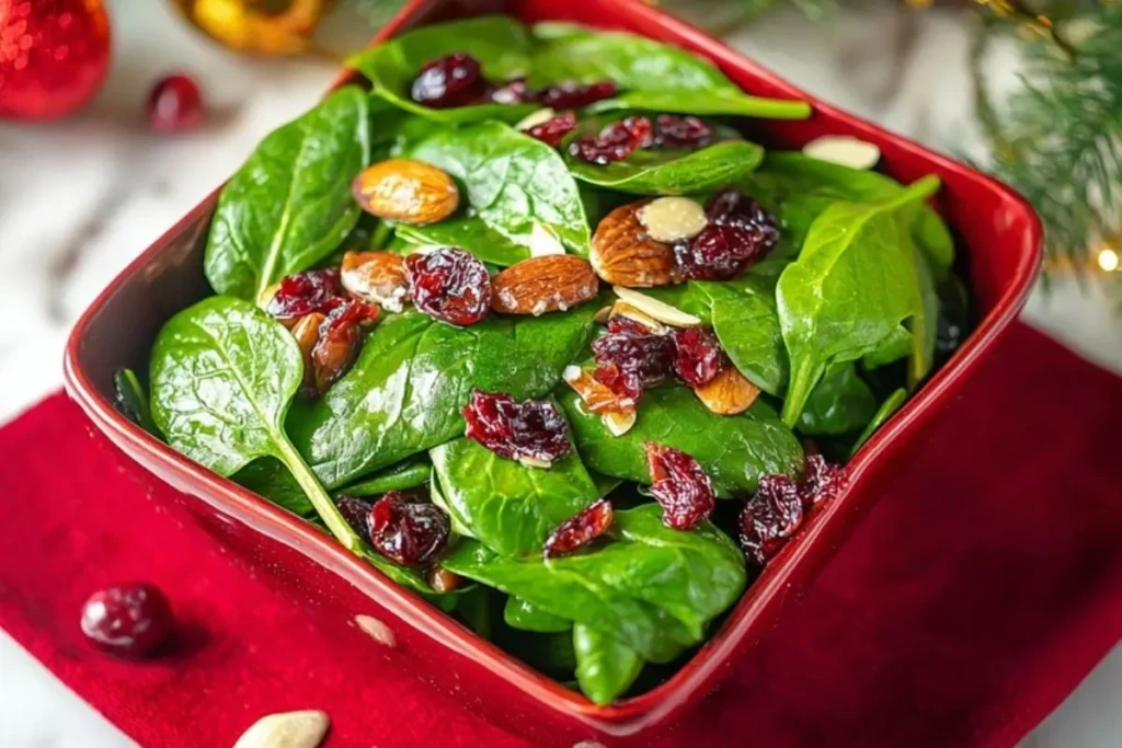 Delicious Christmas Cranberry Spinach Salad (1)