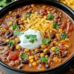 Easy Taco Soup with Ground Beef