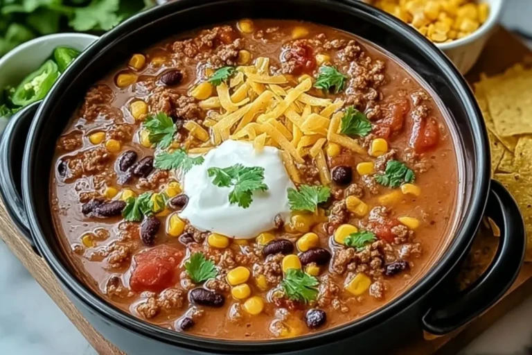 Easy Taco Soup with Ground Beef
