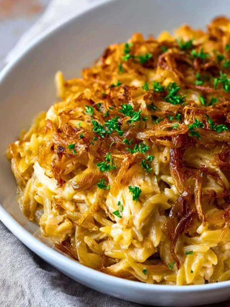 French Onion Chicken Orzo Casserole (1)