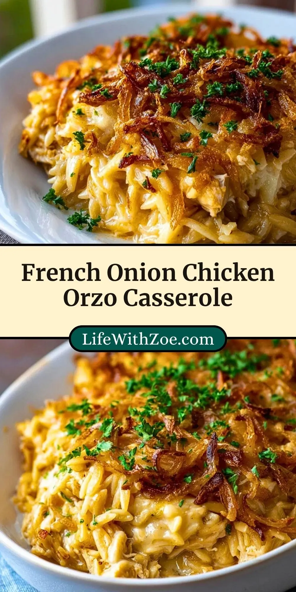 French Onion Chicken Orzo Casserole (3)