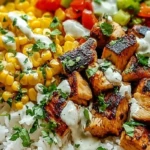 Healthy Chicken Rice Bowl with Street Corn