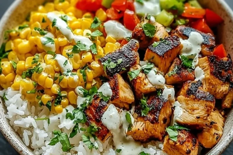 Healthy Chicken Rice Bowl with Street Corn