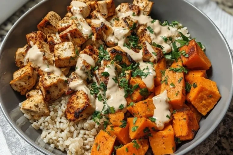 Healthy Chicken & Sweet Potato Rice Bowl