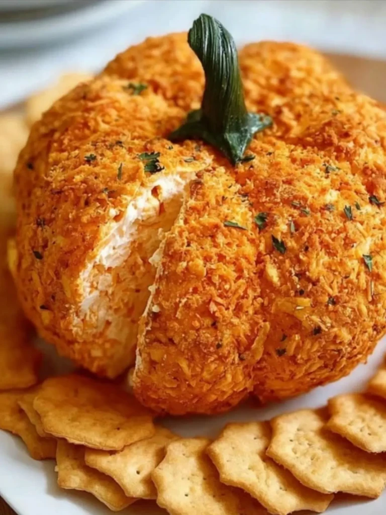 Homemade Doritos Pumpkin Shaped Cheese Ball (1)