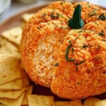 Homemade Doritos Pumpkin Shaped Cheese Ball