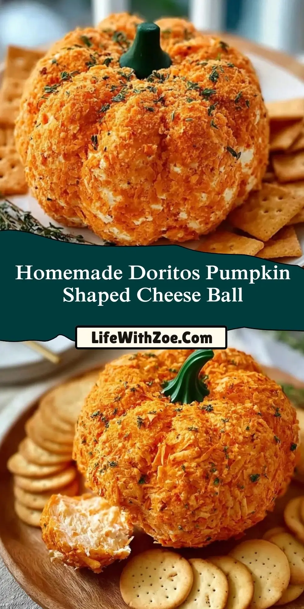 Homemade Doritos Pumpkin Shaped Cheese Ball (2)