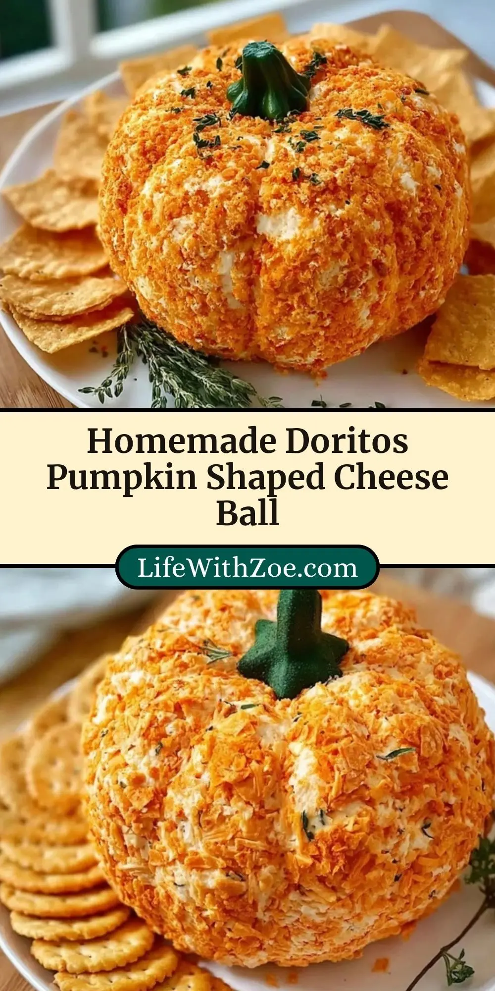 Homemade Doritos Pumpkin Shaped Cheese Ball (3)