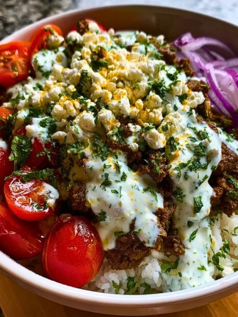 Lamb Gyro Bowls with Dreamy Creamy Sauce (1)