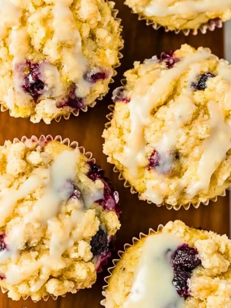 Lemon Blueberry Streusel Muffins with Lemon Glaze (1)