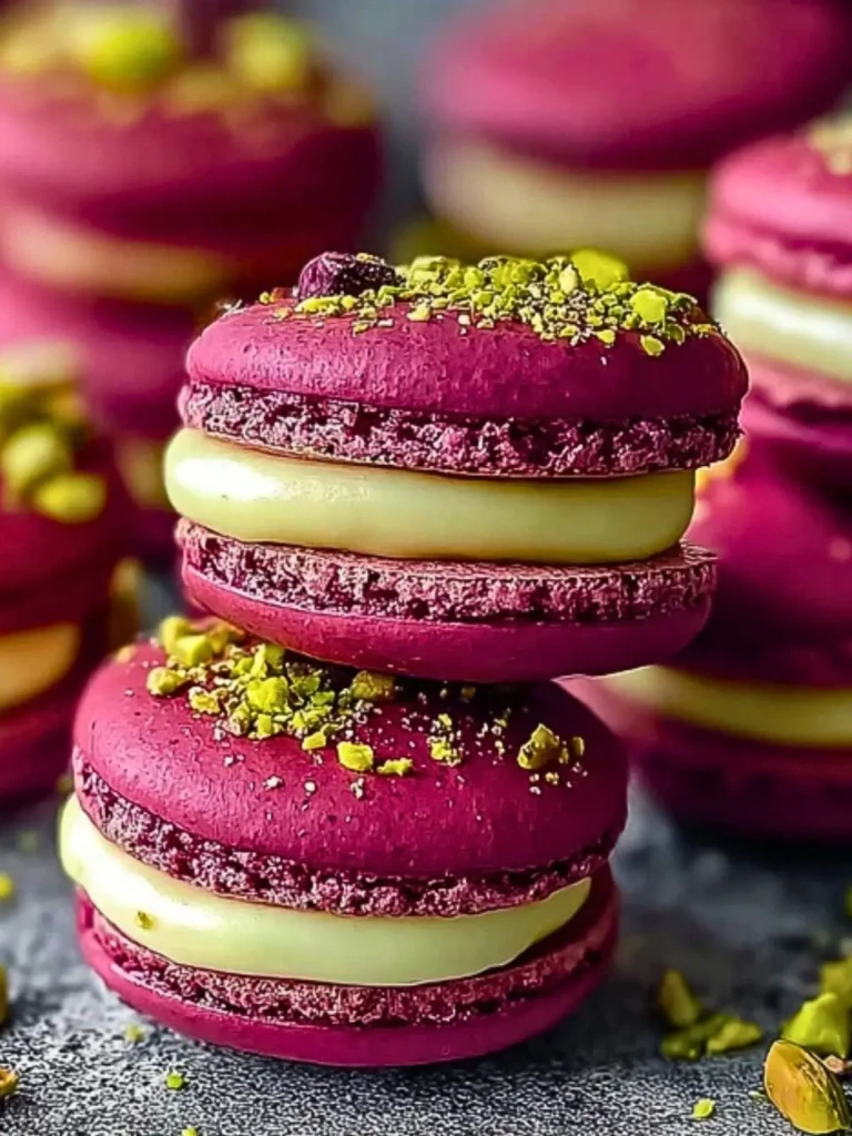 Luxurious Raspberry Pistachio Macarons 2