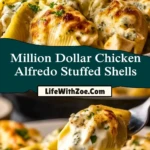 Million Dollar Chicken Alfredo Stuffed Shells Pin 1