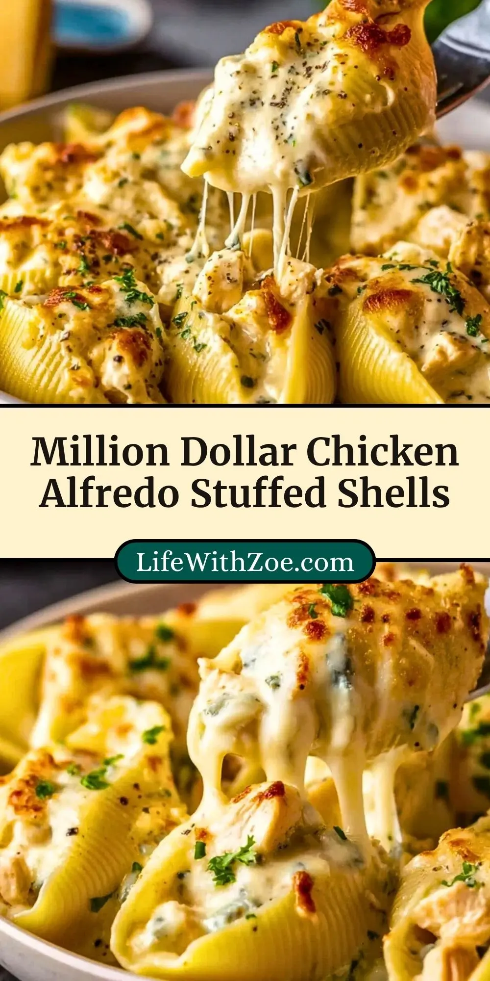 Million Dollar Chicken Alfredo Stuffed Shells Pin 2