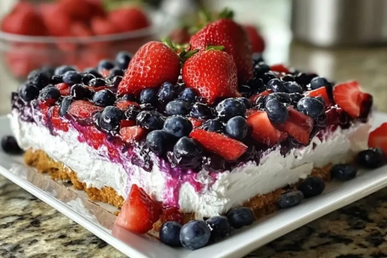 No Bake Summer Berry Lasagna