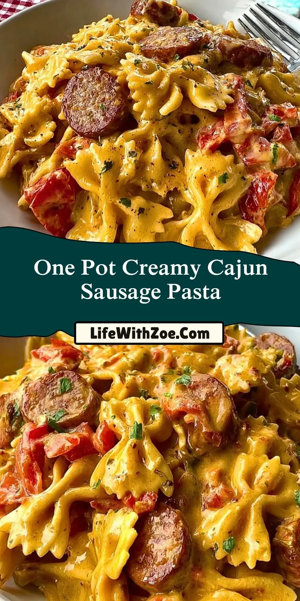 One Pot Creamy Cajun Sausage Pasta (2)